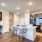Standard Espresso Kitchen with Island and Built-In Desk